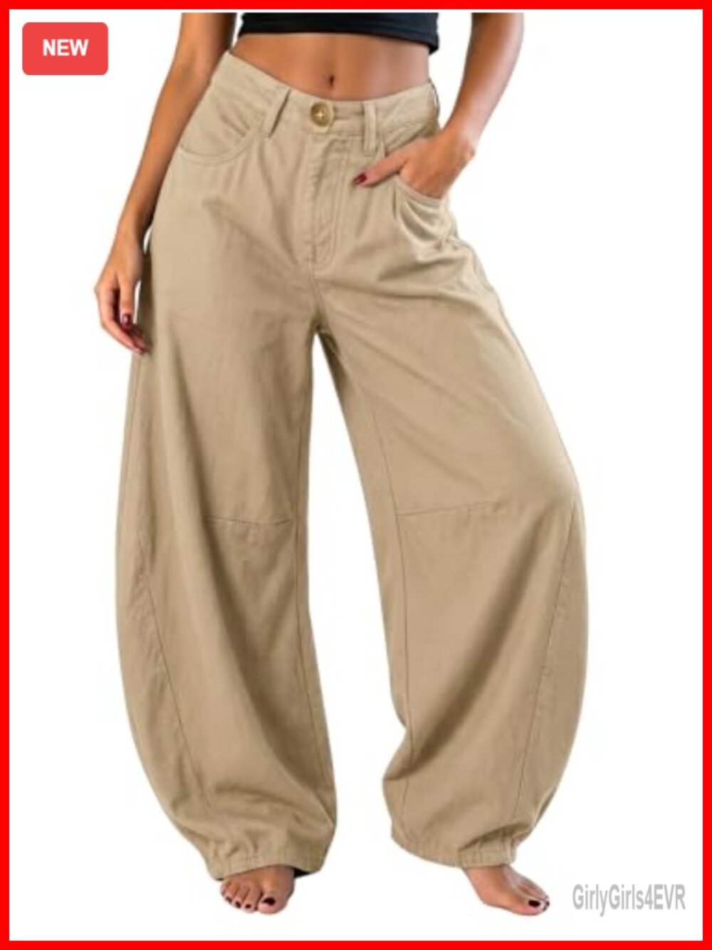 100% Cotton Barrel Pants Baggy Wide Leg Palazzo